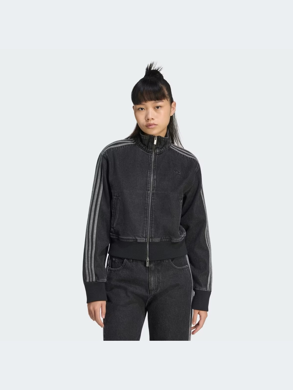 Adidas Black Denim Jacket - Picture 9 of 10